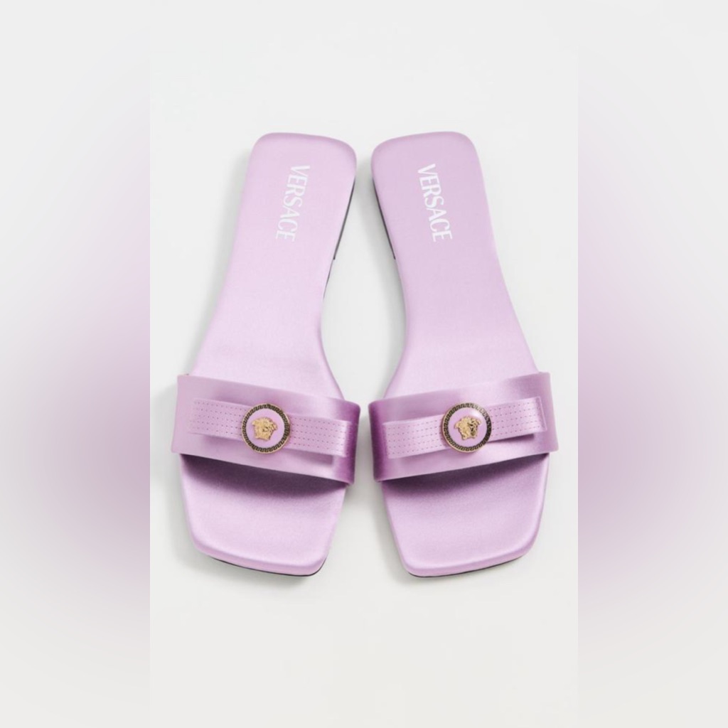 Versace Lavender Slide Sandals